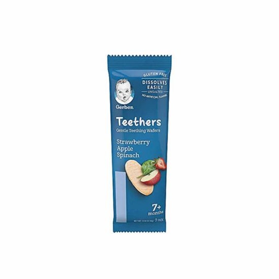 Nursing & Feeding * | Gerber Teethers Gentle Teething Wafers, Strawberry Apple Spinach, 1.7 Oz Varies