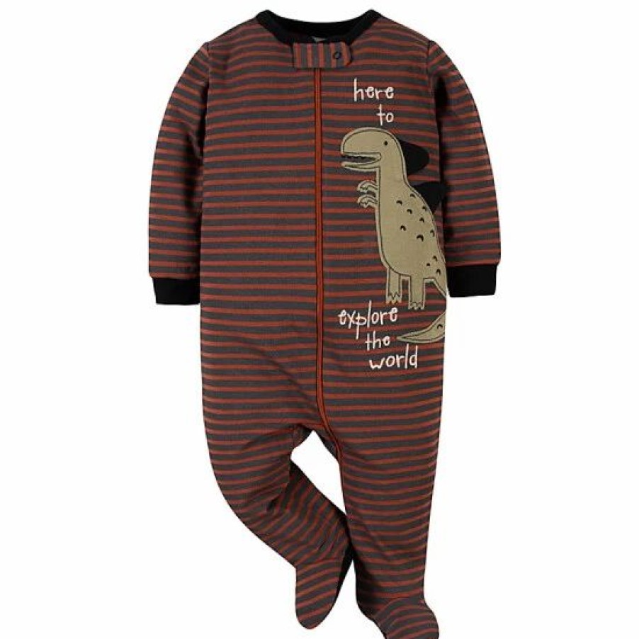 Clothing & Accessories * | Gerber Preemie 2-Pack Dino Sleep 'N Plays In Red