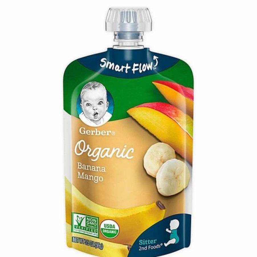 Nursing & Feeding * | Gerber 2Nd Foods Organic Banana Mango Puree Pouch 3.5 Oz. No Color