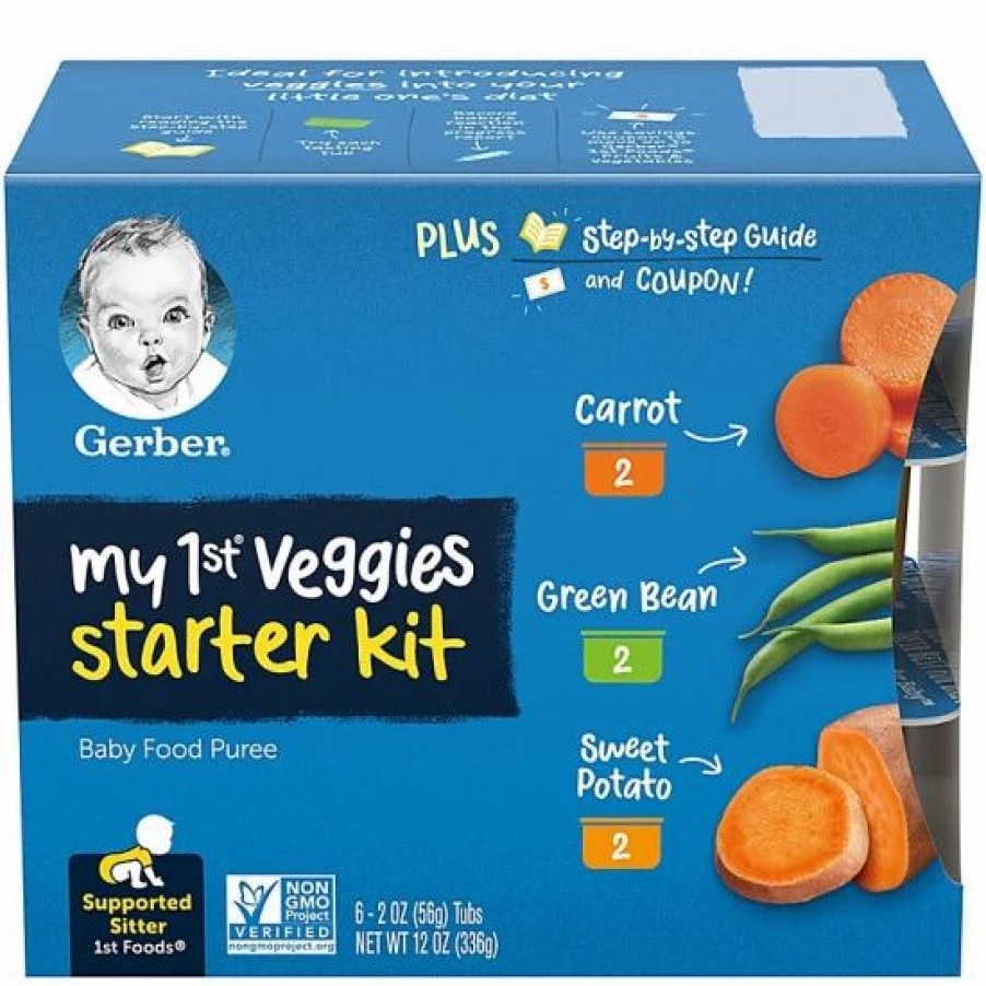 Nursing & Feeding * | Gerber My 1St Veggies 6-Pack Carrot, Green Bean And Sweet Potato Starter Kit No Color