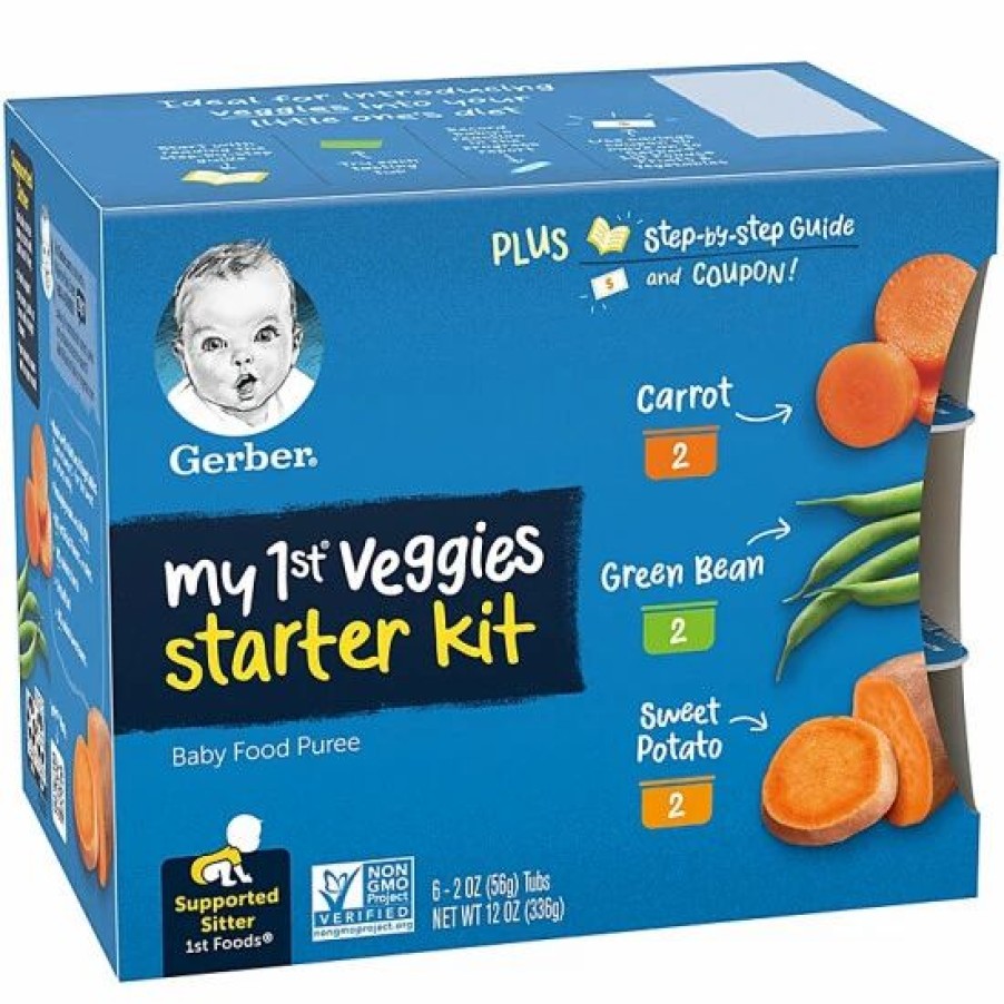 Nursing & Feeding * | Gerber My 1St Veggies 6-Pack Carrot, Green Bean And Sweet Potato Starter Kit No Color