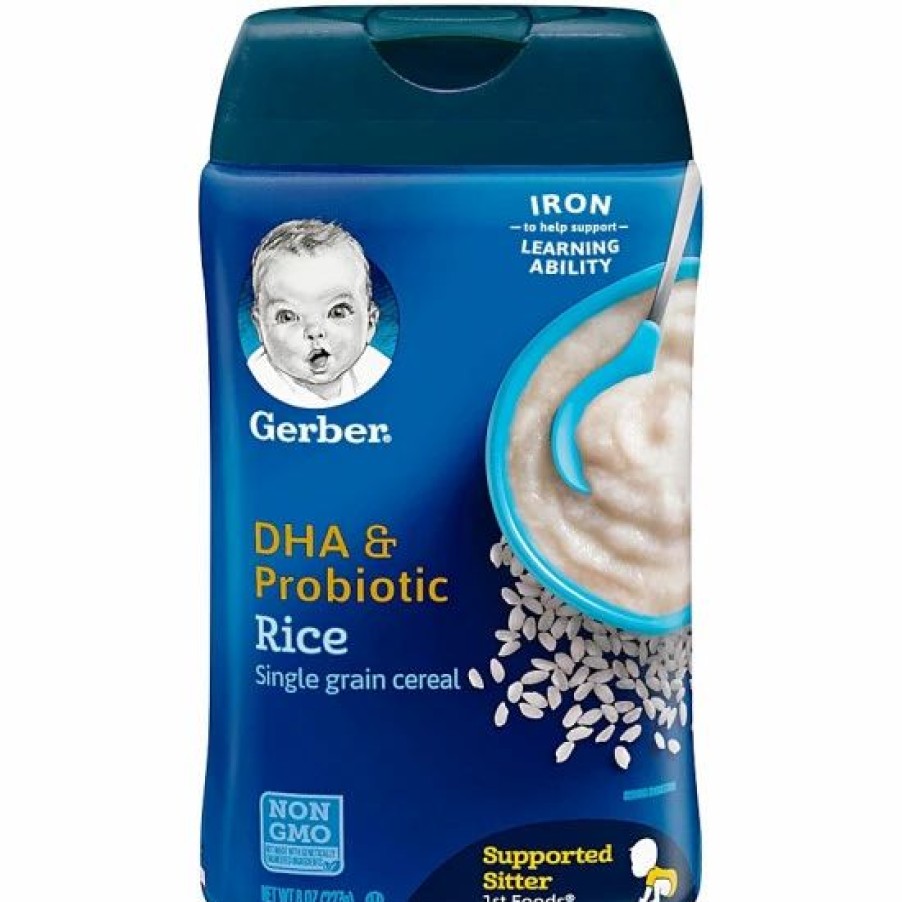 Nursing & Feeding * | Gerber Baby Cereal, 1St Foods, Dha & Probiotic Rice, 8 Oz Varies