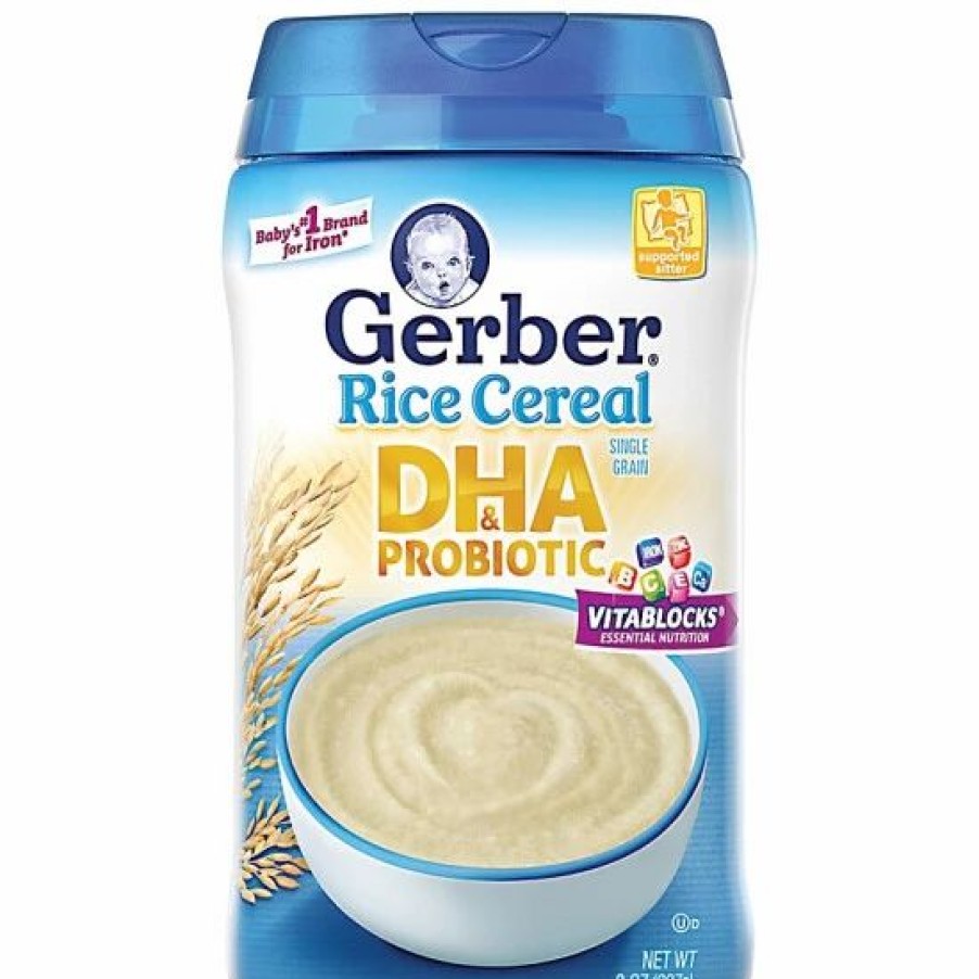 Nursing & Feeding * | Gerber Baby Cereal, 1St Foods, Dha & Probiotic Rice, 8 Oz Varies