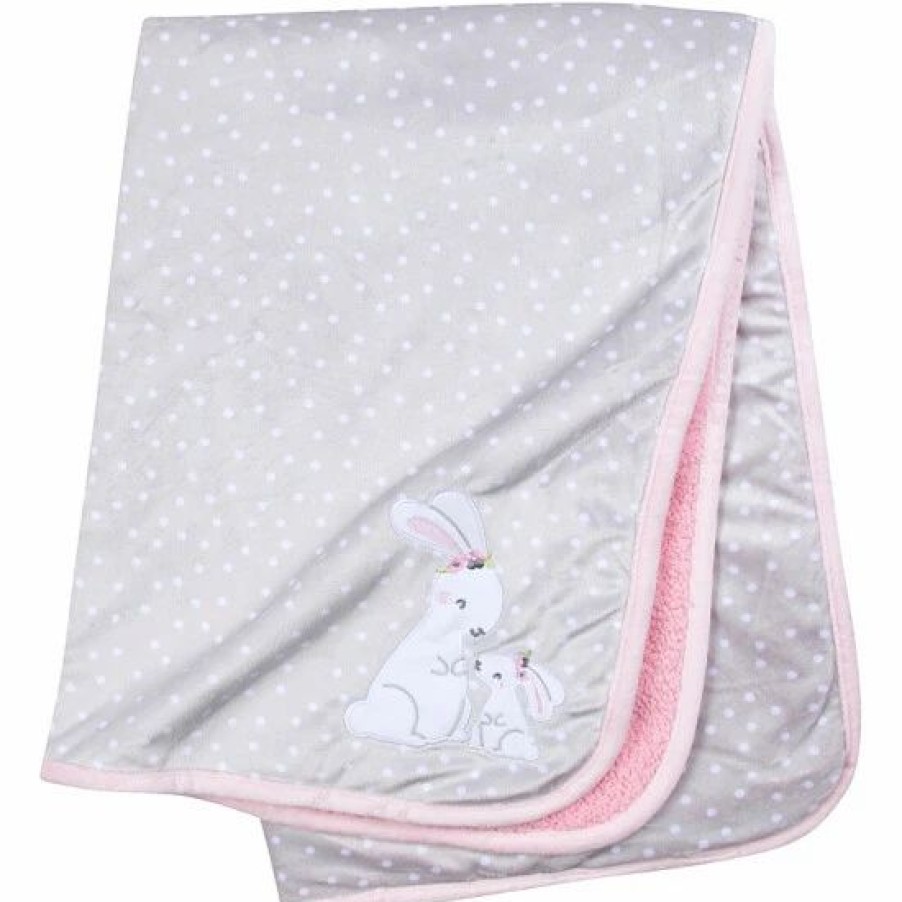 Bedding & Decor * | Gerber Mommy & Me Bunny Plush Blanket In Grey