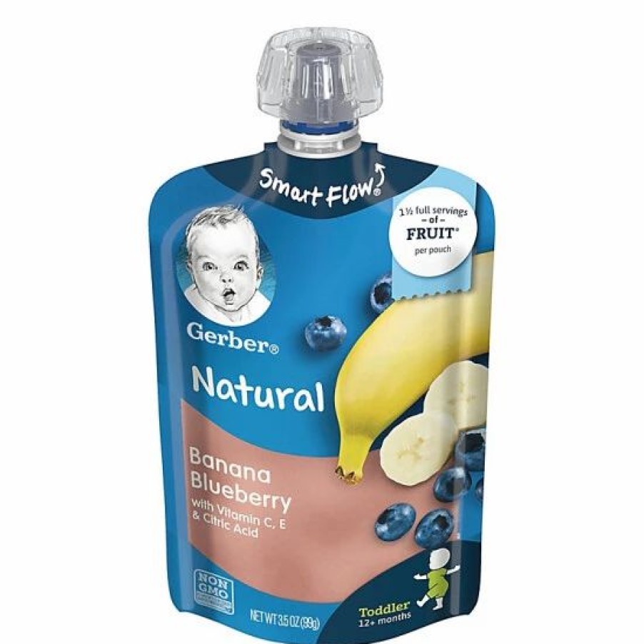 Nursing & Feeding * | Gerber 3.5 Fl. Oz. Banana And Blueberry Pouches No Color