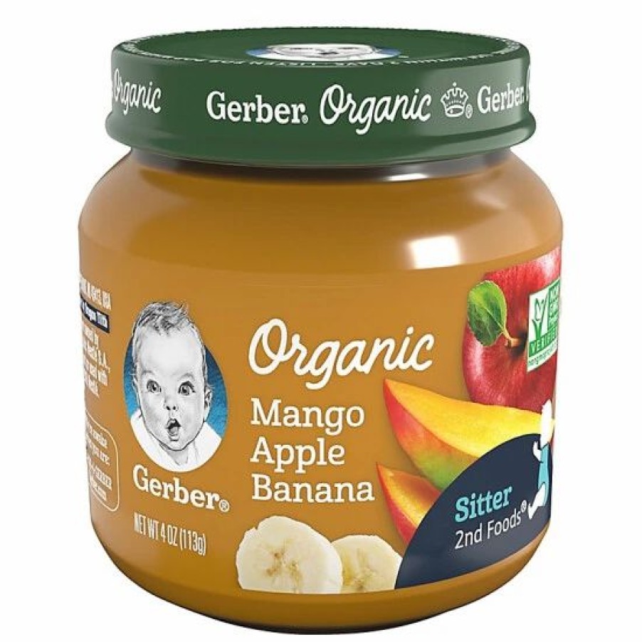 Nursing & Feeding * | Gerber 2Nd Foods 4 Oz. Organic Margo Apple Banana Baby Food No Color