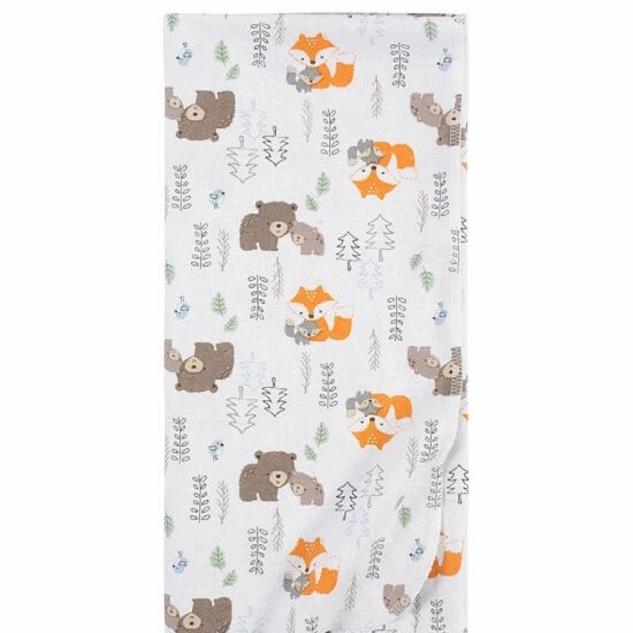 Bedding & Decor * | Gerber 5-Pack Woodland Flannel Receiving Blankets In Grey