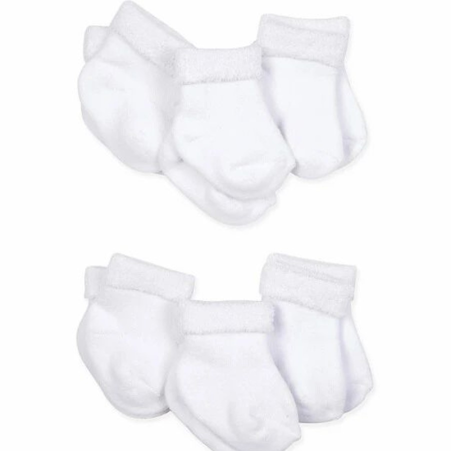 Clothing & Accessories * | Gerber 6-Pack Terry Socks In White