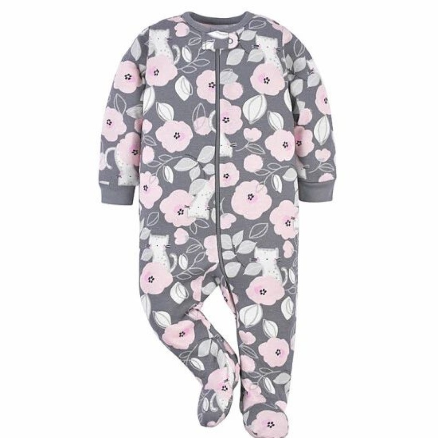 Clothing & Accessories * | Gerber 2-Pack Floral Sleep 'N Plays In Grey/Black