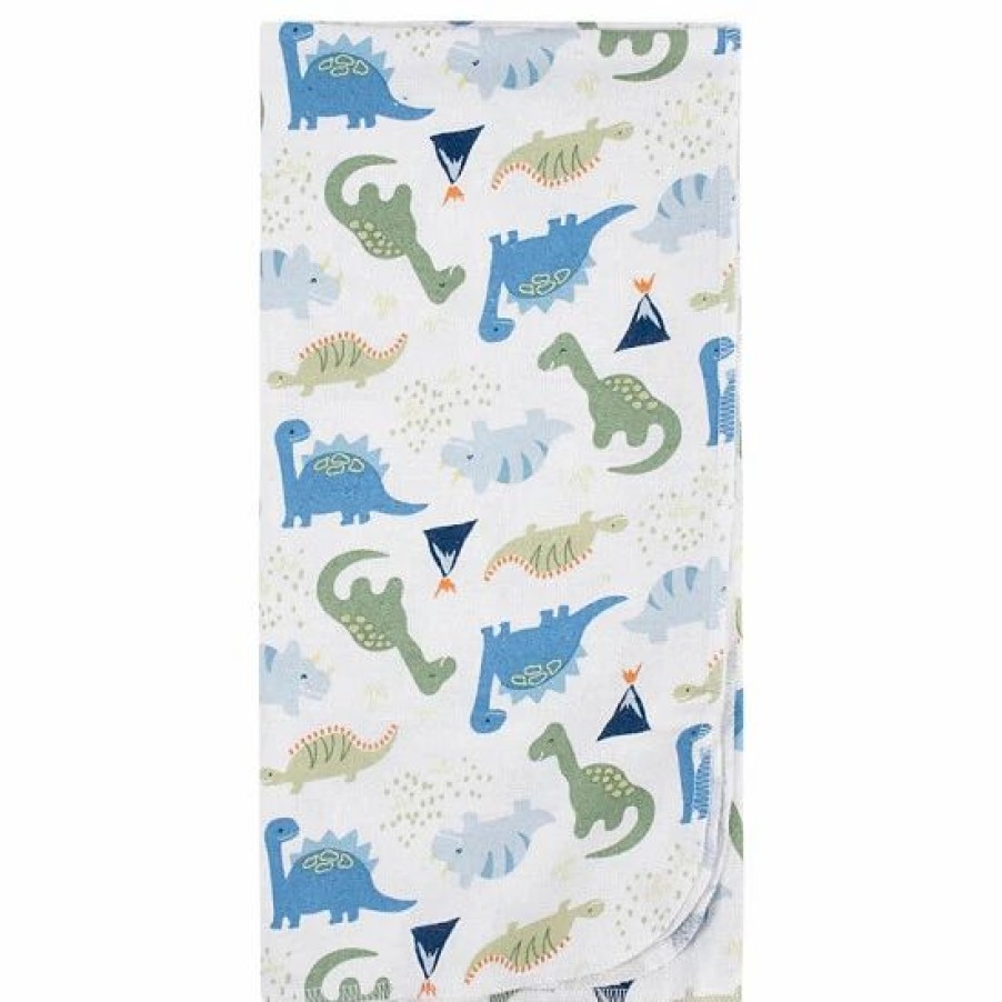 Bedding & Decor * | Gerber 5-Pack Dinosaur Flannel Blankets In Blue