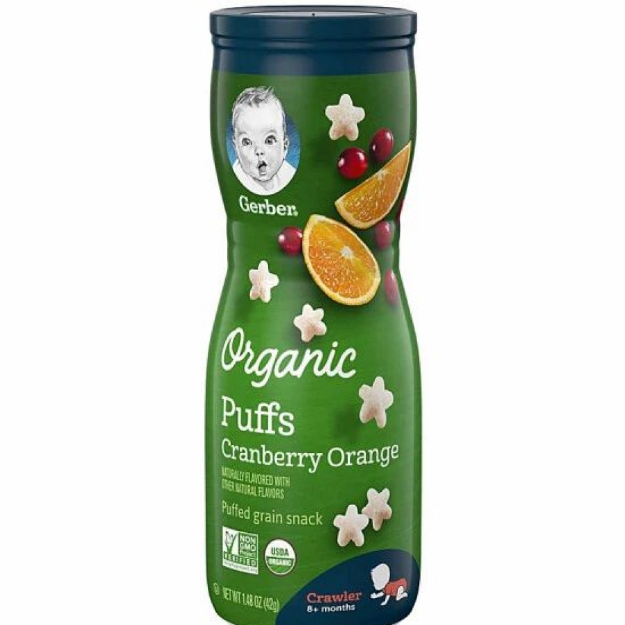 Nursing & Feeding * | Gerber Organic Puffs, Cranberry Orange, 1.48 Oz Varies