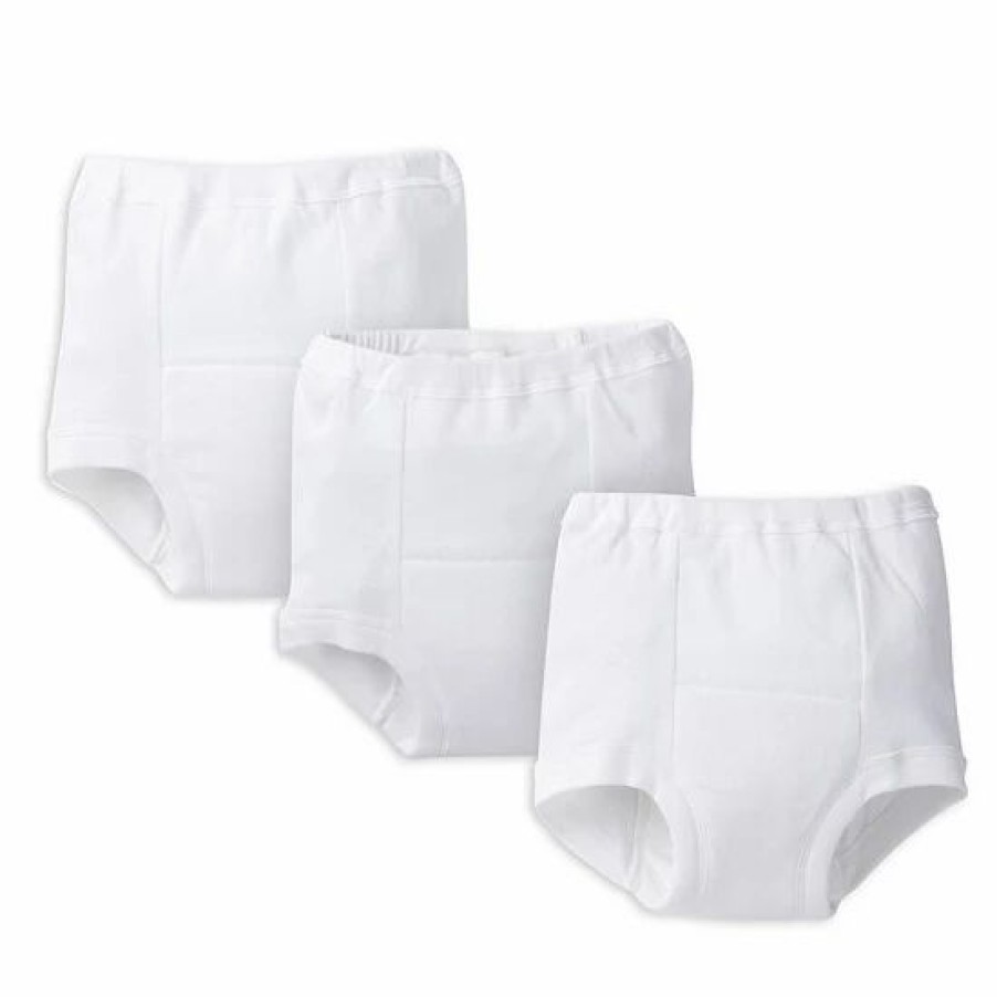 Clothing & Accessories * | Gerber Big Kids" 3-Pack Training Pants In White