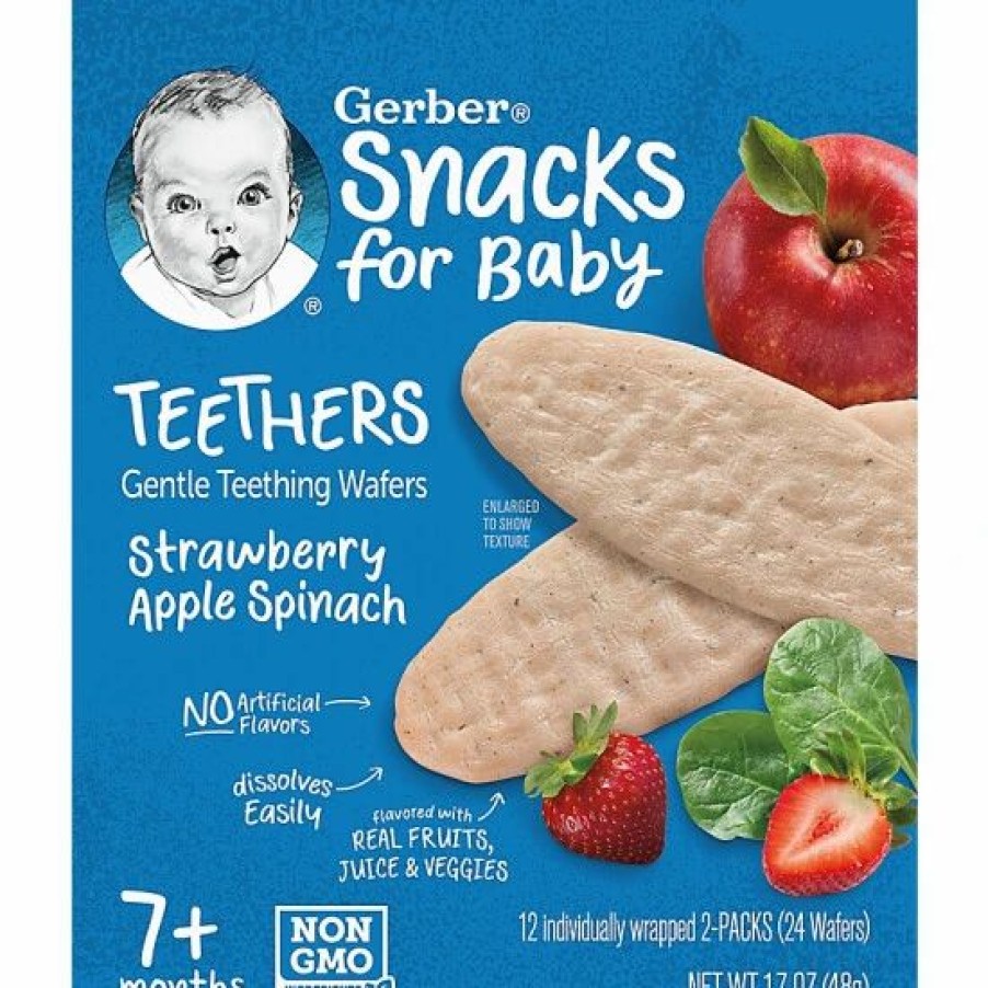 Nursing & Feeding * | Gerber 12-Pack Strawberry Apple Spinach Teethers