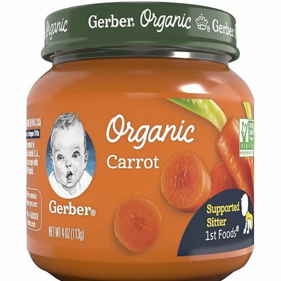 Nursing & Feeding * | Gerber Organic 1St Foods Carrot Baby Food, 4 Oz. No Color