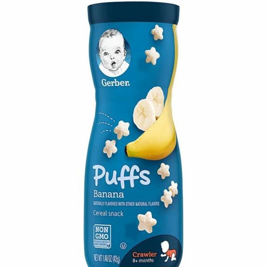 Nursing & Feeding * | Gerber Puffs Banana & Strawberry Cereal Snack Variety Pack W/3 Banana & 3 Strawberry Apple, 6 Ct Varies