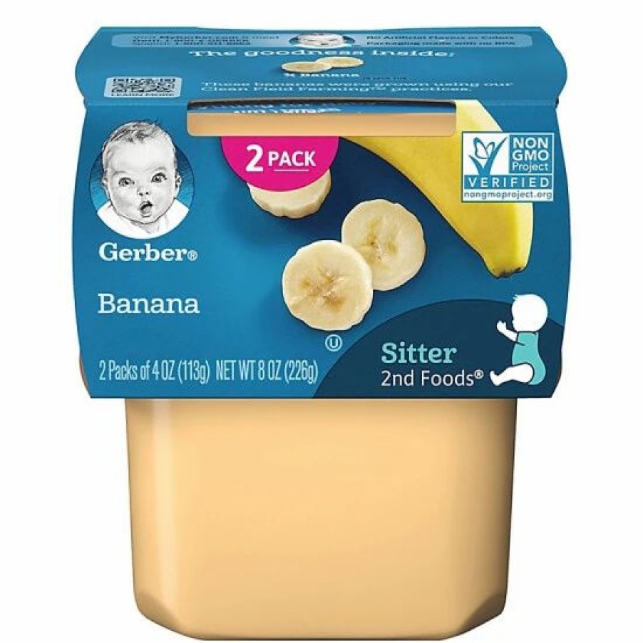 Nursing & Feeding * | Gerber 2Nd Foods 2-Pack 4 Oz. Banana Baby Food No Color