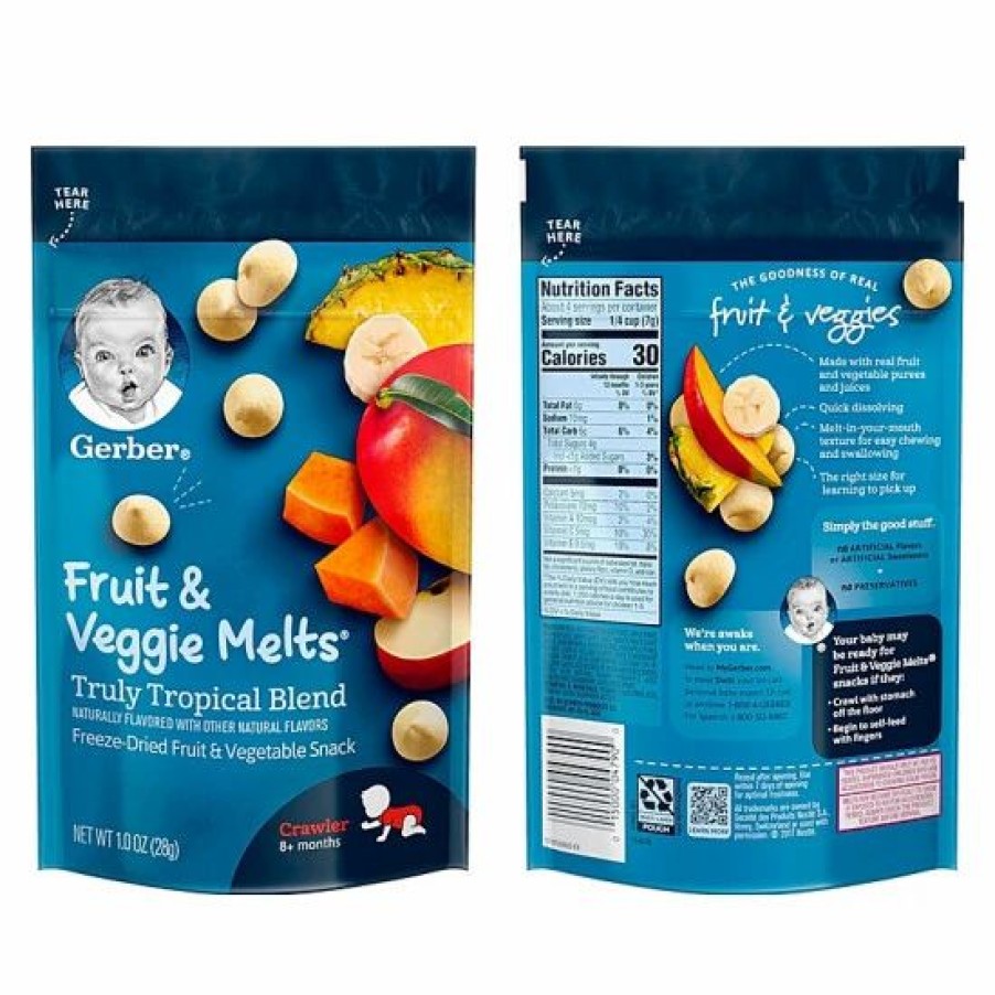 Nursing & Feeding * | Gerber Fruit & Veggie Melts Snack Variety Pack, 3 Very Berry Blend And 3 Truly Tropical Blend, 6-Ct Varies