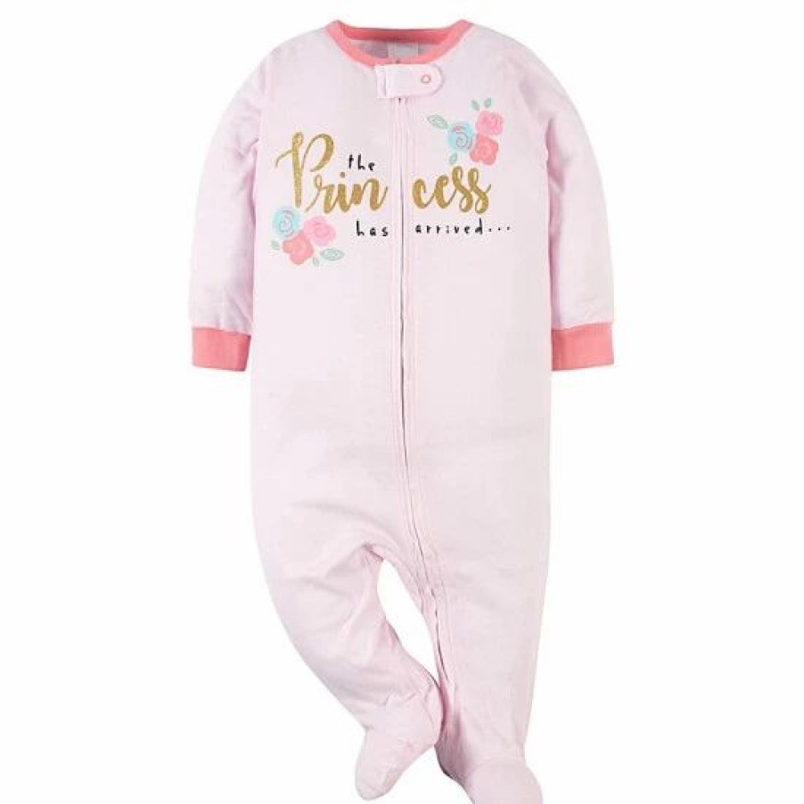 Clothing & Accessories * | Gerber Preemie 2-Pack Princess Sleep 'N Play Footies In Pink