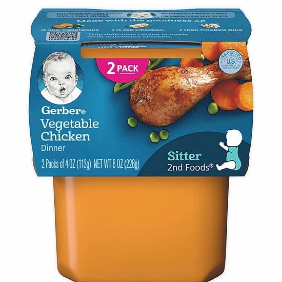 Nursing & Feeding * | Gerber 2Nd Foods 3.5 Oz. Vegetable Chicken (2-Pack) No Color