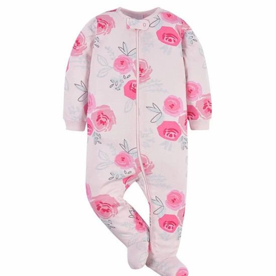 Clothing & Accessories * | Gerber 2-Pack Roses Sleep 'N Plays In Pink