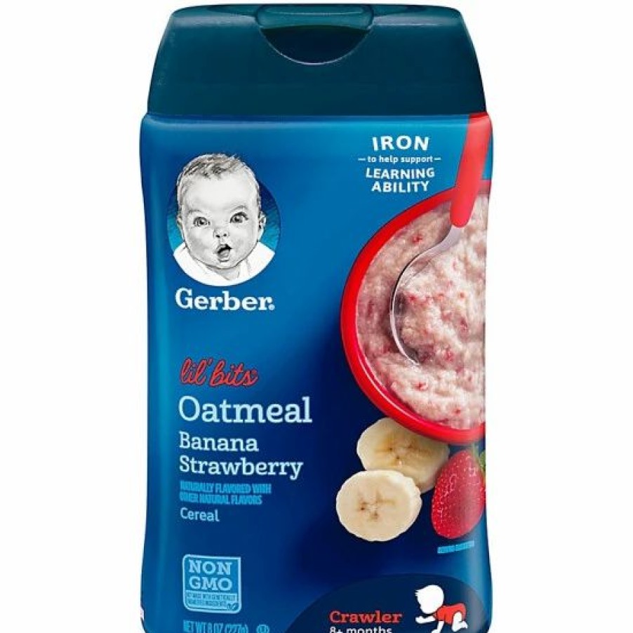 Nursing & Feeding * | Gerber Lil' Bits 8 Oz. Oatmeal Strawberry Banana Cereal Multi