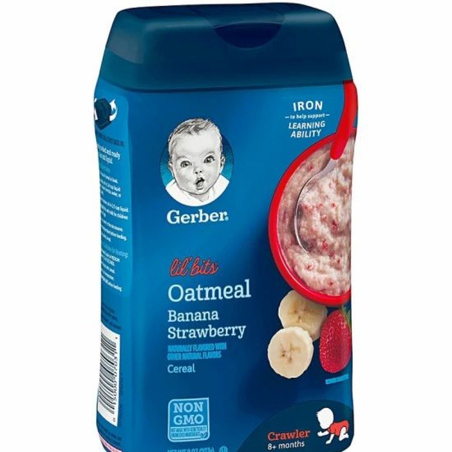 Nursing & Feeding * | Gerber Lil' Bits 8 Oz. Oatmeal Strawberry Banana Cereal Multi