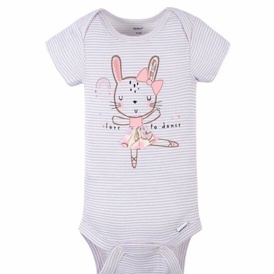 Clothing & Accessories * | Gerber Onesies 4-Pack Bunny Bodysuits In Purple