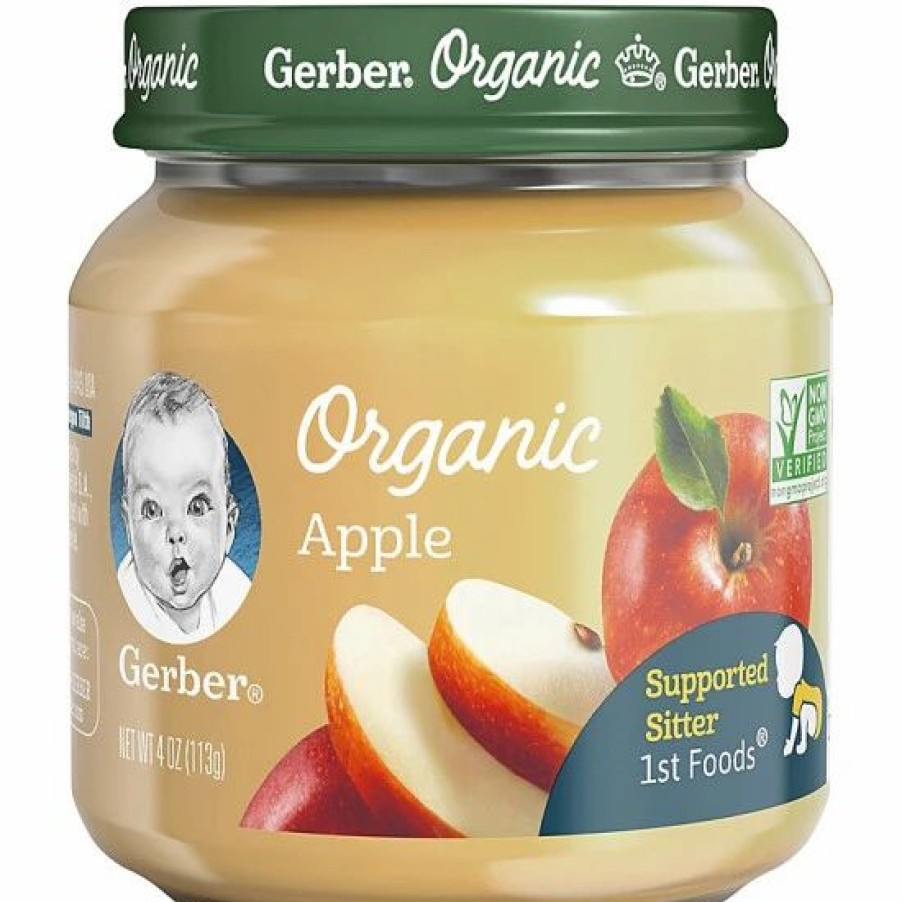 Nursing & Feeding * | Gerber 1St Foods 4 Oz. Organic Apple Baby Food No Color