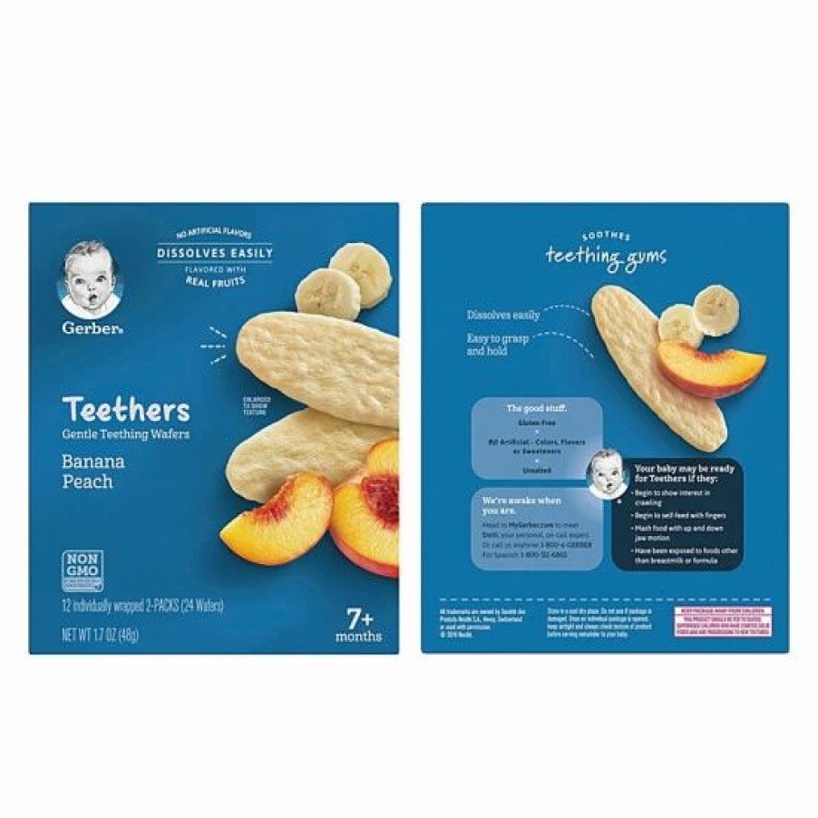 Nursing & Feeding * | Gerber Teethers Variety Pack, 1 Banana Peach, 1 Strawberry Apple Spinach, 2 Ct Varies