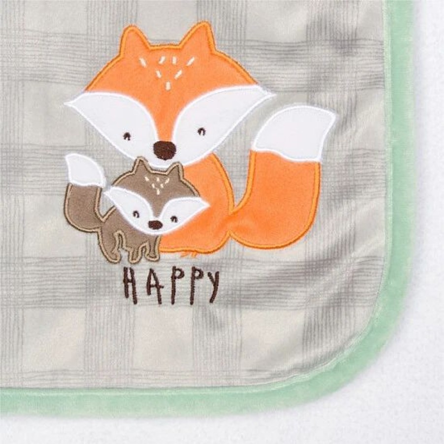 Bedding & Decor * | Gerber Happy Fox Plush Blanket In Grey