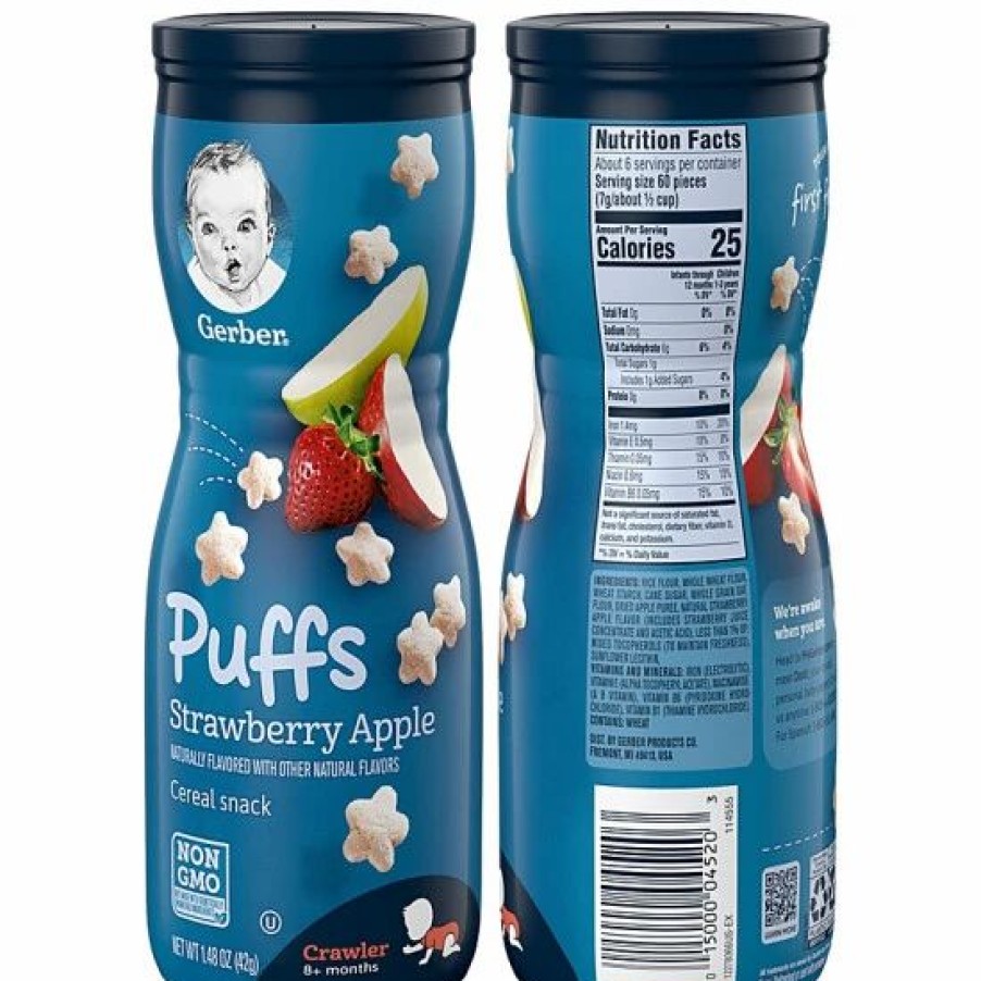 Nursing & Feeding * | Gerber Puffs Cereal Snack Variety Pack, 1 Strawberry Apple, 1 Banana, 1 Sweet Potato, 3 Ct Varies