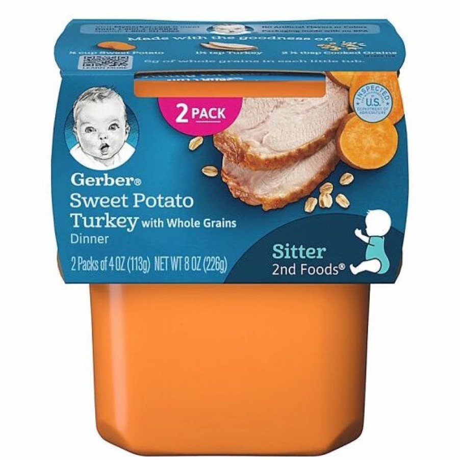 Nursing & Feeding * | Gerber 2Nd Foods 2-Pack 4 Oz. Sweet Potato & Turkey With Whole Grains Dinner No Color