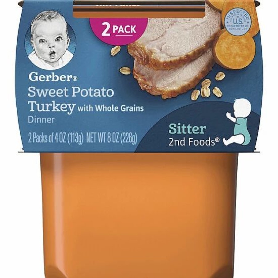 Nursing & Feeding * | Gerber 2Nd Foods 2-Pack 4 Oz. Sweet Potato & Turkey With Whole Grains Dinner No Color