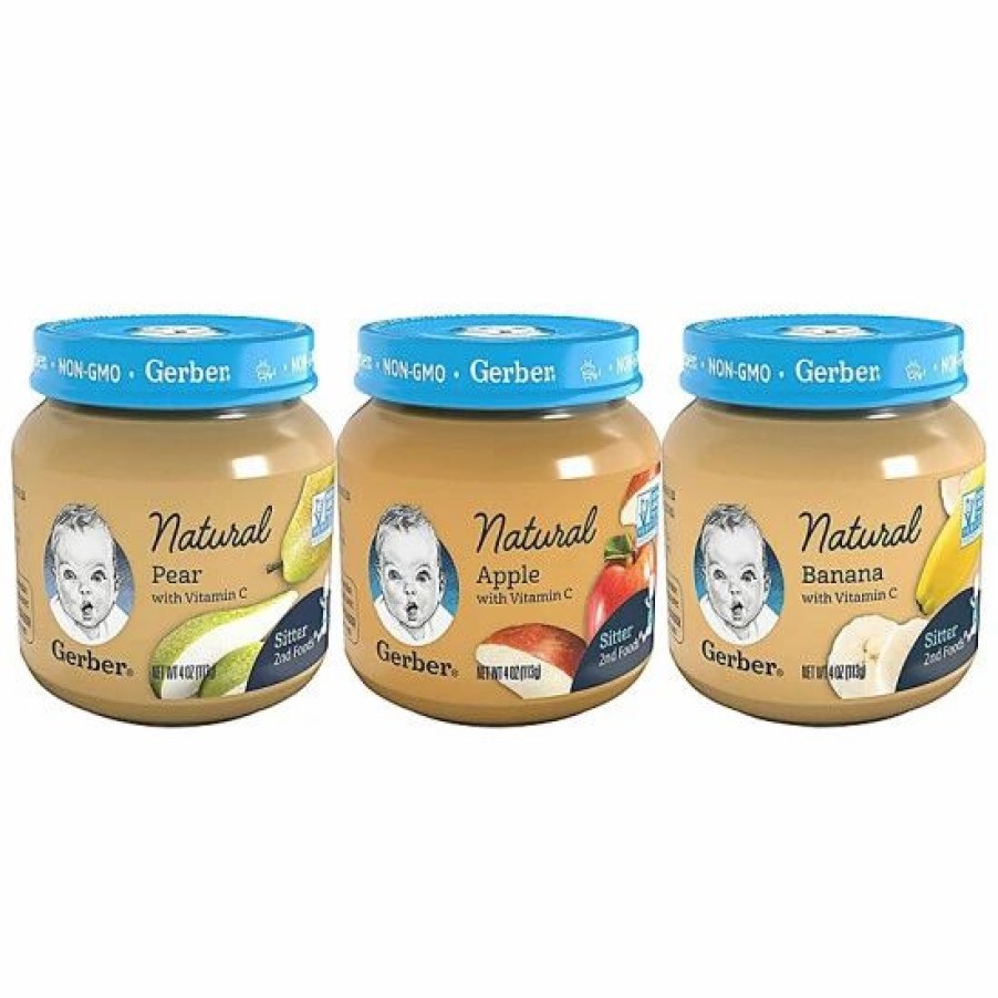 Nursing & Feeding * | Gerber 2Nd Foods Natural Jars Variety Pack, 4 Apple, 4 Pear, 4 Banana, 12 Ct Varies