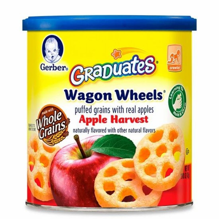 Nursing & Feeding * | Gerber Graduates Wagon Wheels Puffed Grains With Real Apple 1.48 Oz No Color