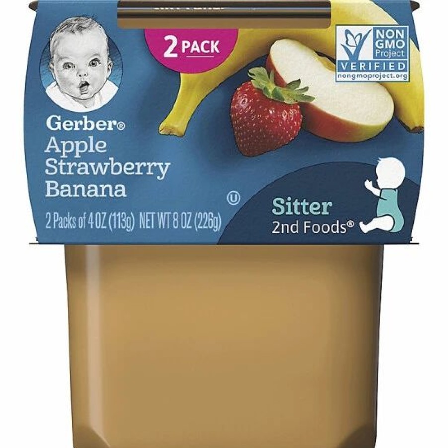 Nursing & Feeding * | Gerber 2Nd Foods 2-Pack 4 Oz. Apple Strawberry Banana Baby Food No Color