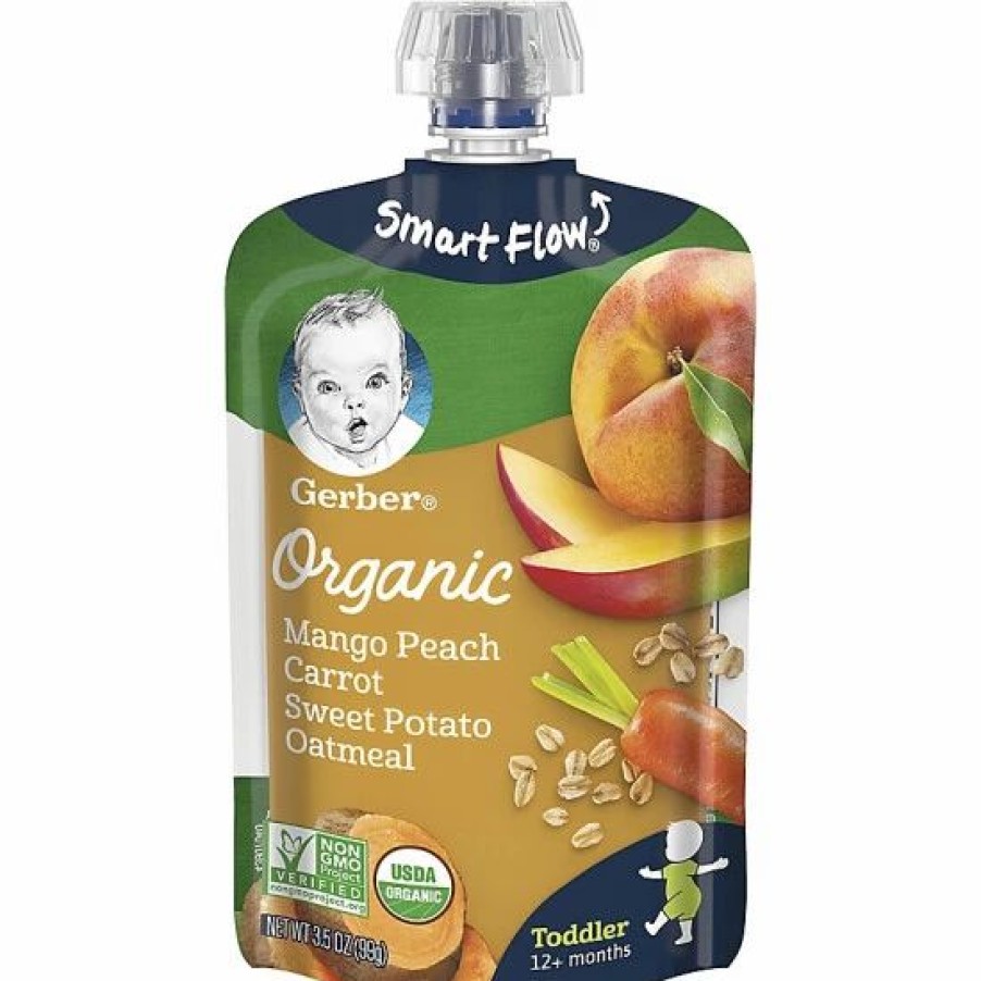 Nursing & Feeding * | Gerber Organic 3.5 Fl. Oz. Mango Peach Carrot Coconut Water Splasher No Color