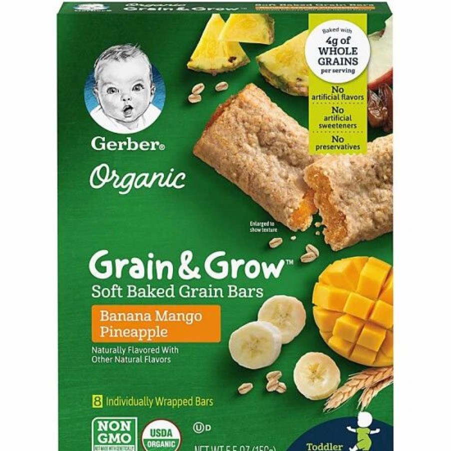 Nursing & Feeding * | Gerber Grain & Grow Cereal Bars, Organic Banana Mango Pineapple, 5.5 Oz Varies