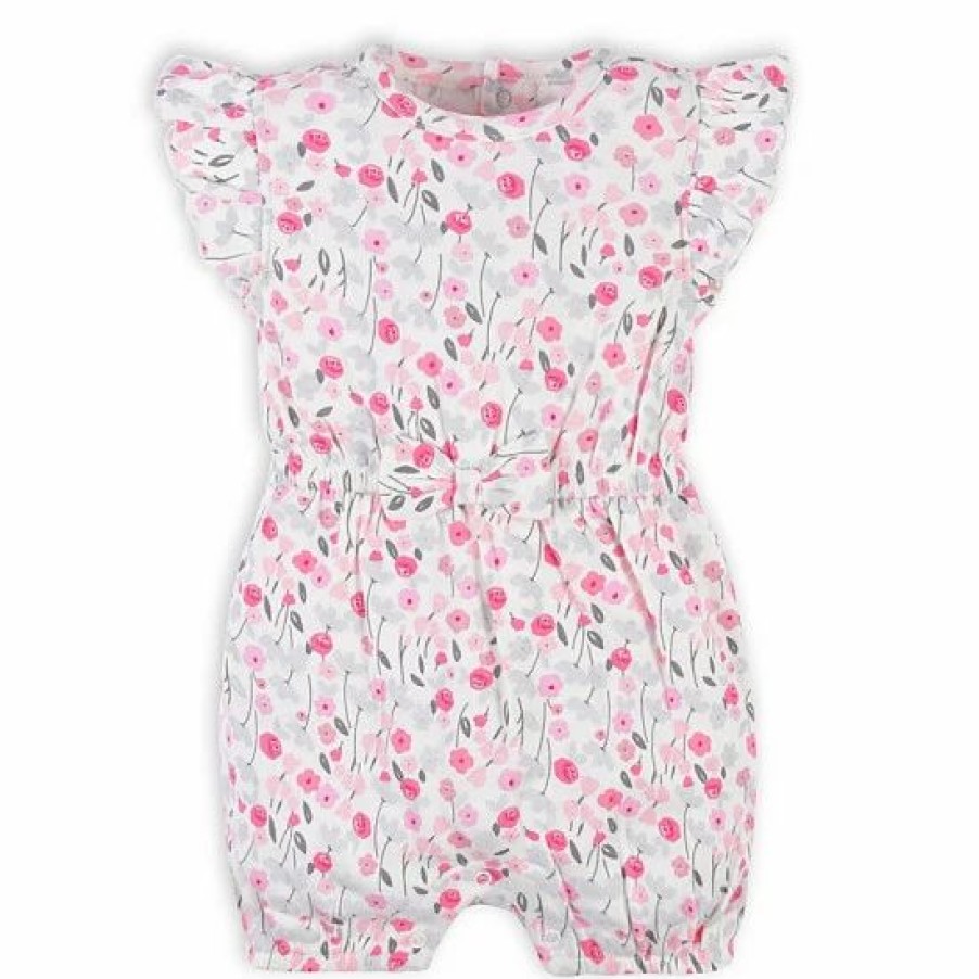 Clothing & Accessories * | Gerber Roses & Bunnies Romper In Pink