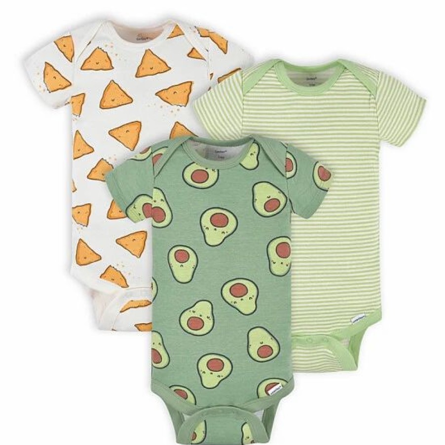 Clothing & Accessories * | Gerber Onesies 3-Pack Avocado Bodysuits In Green