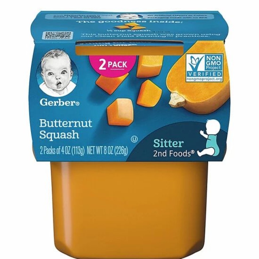 Nursing & Feeding * | Gerber 2Nd Foods 2-Pack 4 Oz. Butternut Squash Baby Food