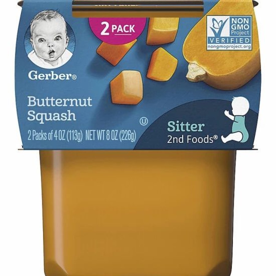 Nursing & Feeding * | Gerber 2Nd Foods 2-Pack 4 Oz. Butternut Squash Baby Food