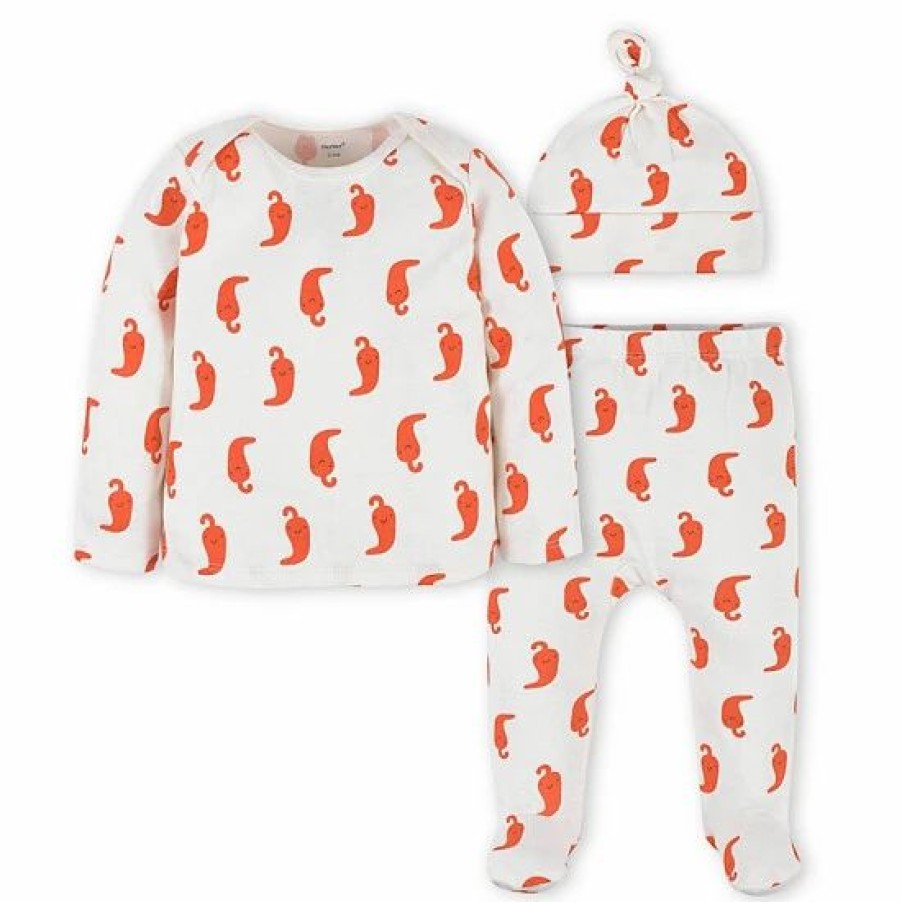 Clothing & Accessories * | Gerber 3-Piece Chili Top, Pant & Cap Set In White