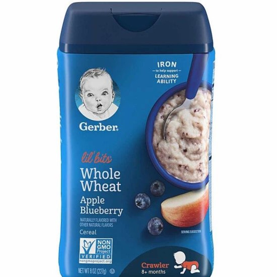 Nursing & Feeding * | Gerber Lil' Bits Cereal, Whole Wheat Apple Blueberry, 8 Oz Varies