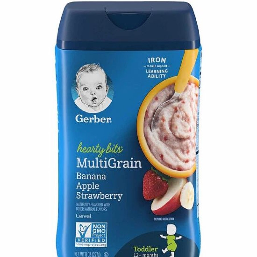 Nursing & Feeding * | Gerber Baby Cereal Hearty Bits, Multigrain Cereal Banana Apple Strawberry, 8 Oz Varies