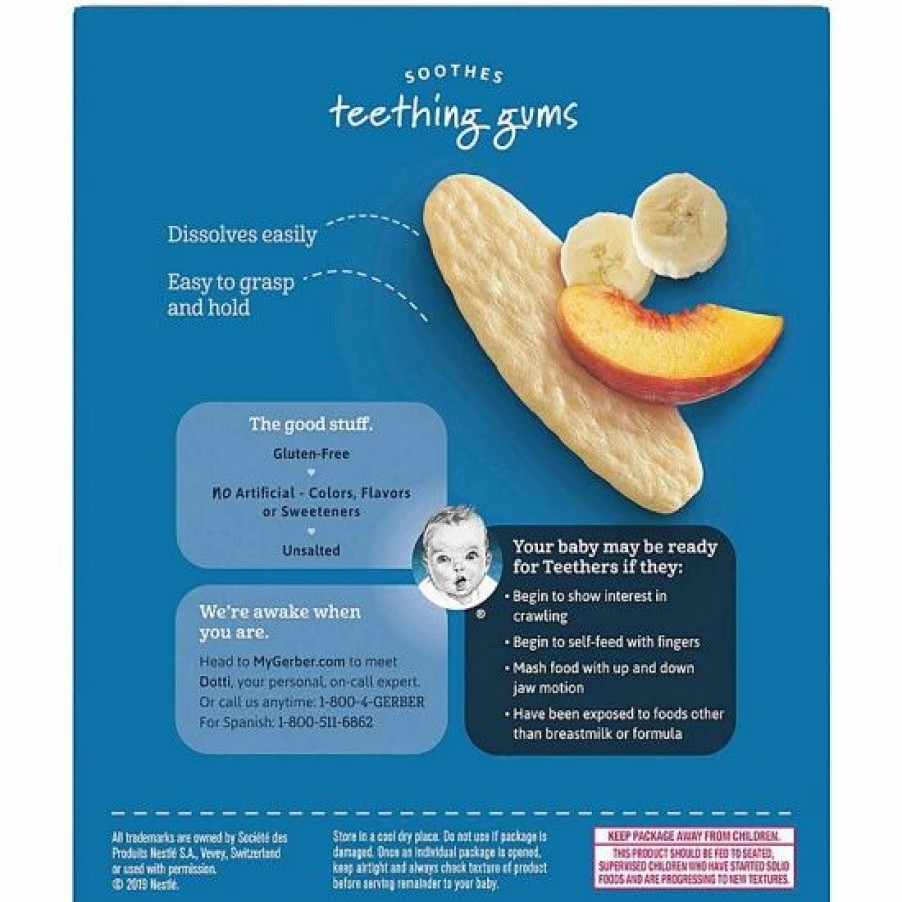 Nursing & Feeding * | Gerber Teethers Gentle Teething Wafers, Banana Peach, 1.7 Oz Varies