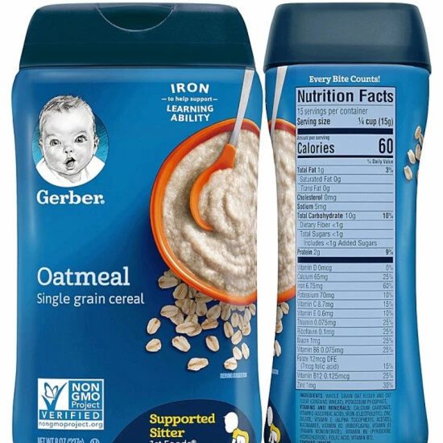 Nursing & Feeding * | Gerber Cereals Basic Flavor Variety Pack, 1 Oatmeal, 1 Rice, 1 Whole Wheat, 1 Multigrain, 4 Ct Varies