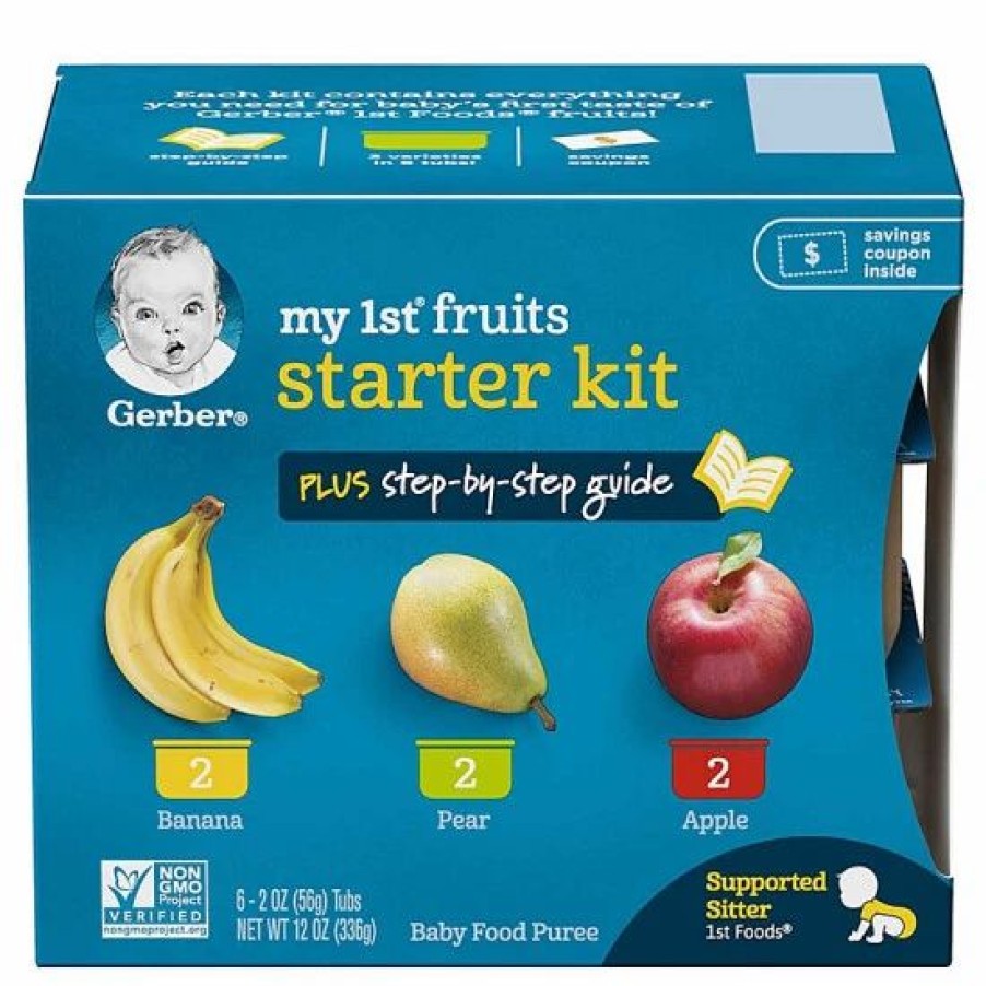 Nursing & Feeding * | Gerber My 1St Fruits Starter Kit Banana, Pear & Apple, 12 Oz Varies