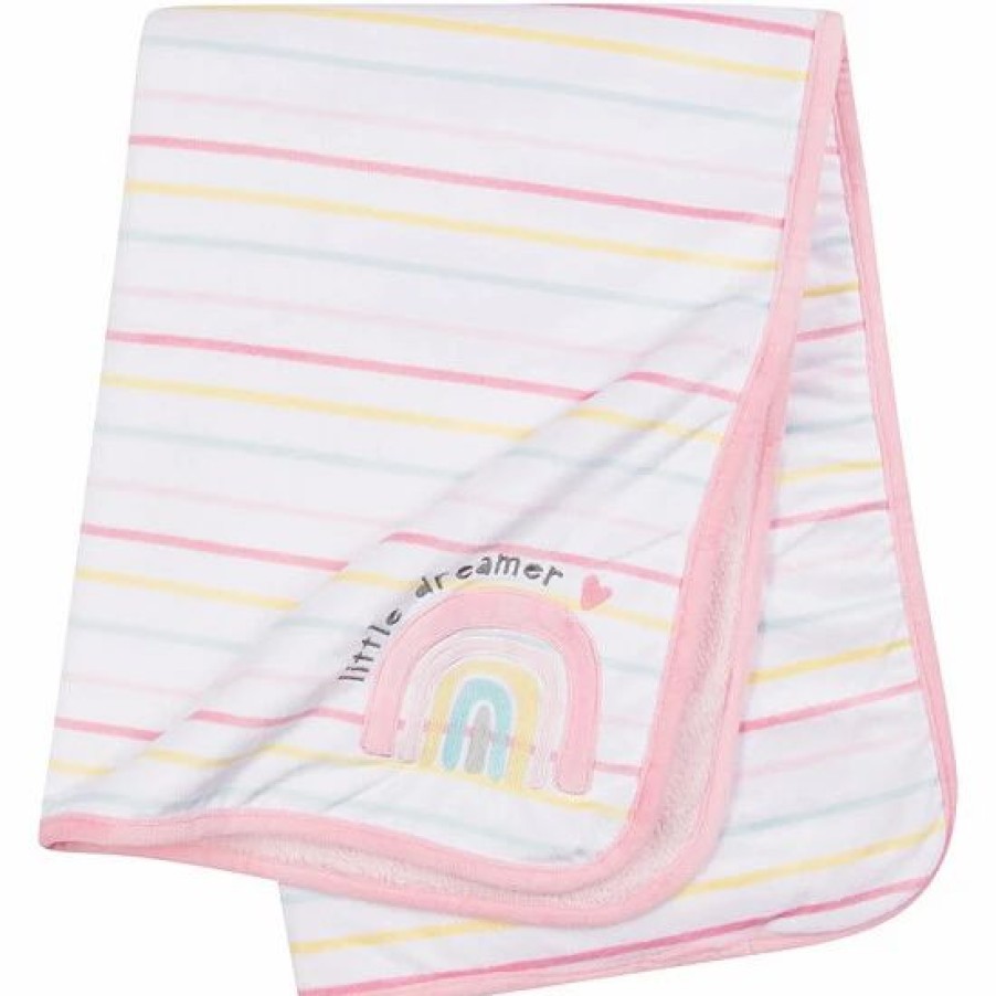 Bedding & Decor * | Gerber Rainbow Plush Blanket In White