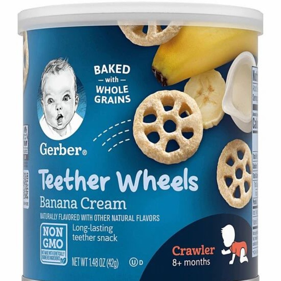 Nursing & Feeding * | Gerber Waffle Wheels, Banana Cream, 1.48 Oz Varies